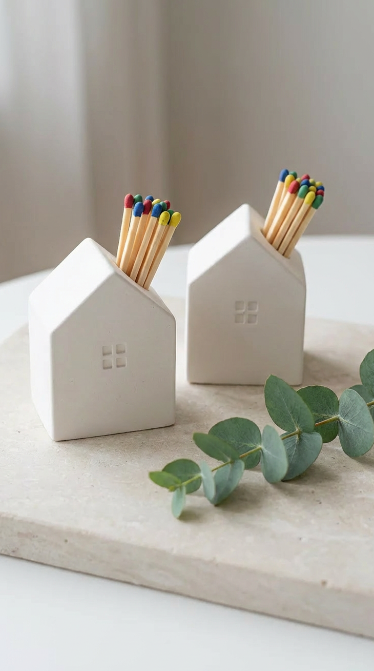 Transform your home with the Little Dual-Purpose House, a versatile handmade taper candle holder and match pot designed to bring cozy charm and minimalist elegance to any space. Whether for quiet evenings or stylish home decor, this little house is both functional and beautiful.
