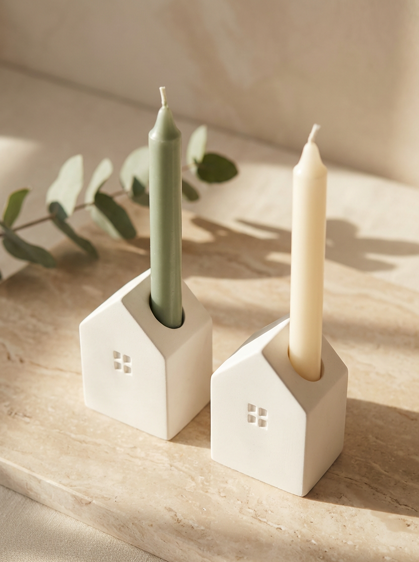 Transform your home with the Little Dual-Purpose House, a versatile handmade taper candle holder and match pot designed to bring cozy charm and minimalist elegance to any space. Whether for quiet evenings or stylish home decor, this little house is both functional and beautiful. Amor Scent Co